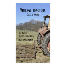 Vintage tractor business card