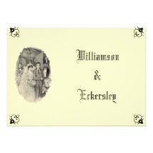 Vintage Traditional Ivory Wedding Invitations