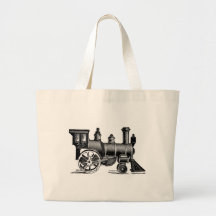 Vintage Train Canvas Bag