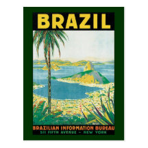 Vintage Travel Beach Coast, Rio de Janeiro Brazil Postcard