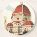 Vintage Travel Florence Firenze Italy Church Duomo Coasters