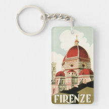 Vintage Travel Florence Firenze Italy Church Duomo Key Chain