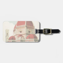 Vintage Travel Florence Firenze Italy Church Duomo Travel Bag Tag