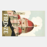 Vintage Travel Florence Firenze Italy Church Duomo Rectangular Stickers
