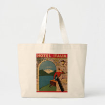 Vintage Travel - Hotel Italia Canvas Bag