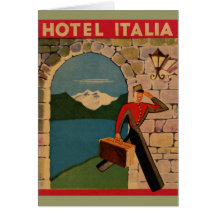 Vintage Travel - Hotel Italia Greeting Cards
