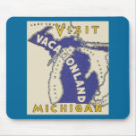 Vintage Travel - Michagan Vacationland Mouse Pads