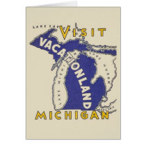Vintage Travel - Michigan Vacationland Card
