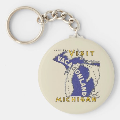 Vintage Travel - Michigan Vacationland Keychains