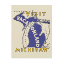 Vintage Travel - Michigan Vacationland Post Card