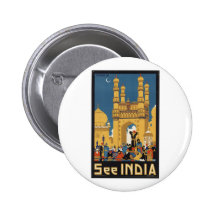 Vintage Travel Poster Ad Retro Prints Pinback Button