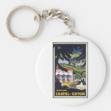 Vintage Travel Poster Ad Retro Prints Key Chain