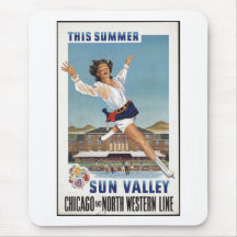 Vintage Travel Poster Ad Retro Prints Mousepads