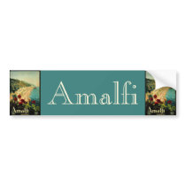 Vintage Travel Poster, Amalfi, Italy Bumper Stickers
