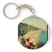 Vintage Travel Poster, Amalfi, Italy Keychains