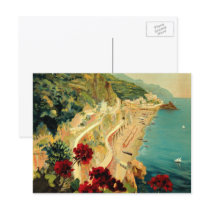 Vintage Travel Poster, Amalfi, Italy Postcards