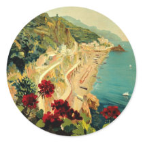 Vintage Travel Poster, Amalfi, Italy Stickers