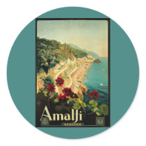 Vintage Travel Poster, Amalfi, Italy Stickers