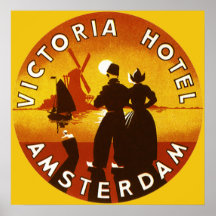 Vintage Travel Poster, Amsterdam, Holland