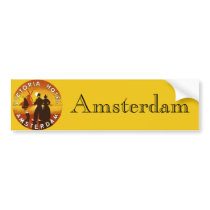 Vintage Travel Poster, Amsterdam, Holland Bumper Sticker