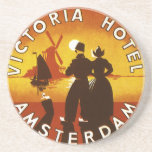 Vintage Travel Poster, Amsterdam, Holland Coaster
