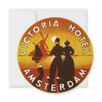 Vintage Travel Poster, Amsterdam, Holland Personalized Announcements