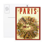 Vintage Travel Poster Arc de Triomphe Paris France Postcard