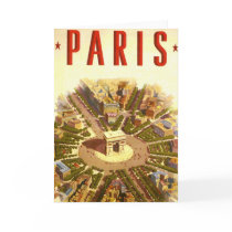 Vintage Travel Poster Arc de Triomphe Paris France Greeting Cards