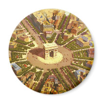 Vintage Travel Poster Arc de Triomphe Paris France Magnets