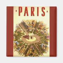 Vintage Travel Poster Arc de Triomphe Paris France Magnets