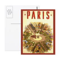 Vintage Travel Poster Arc de Triomphe Paris France Postcard