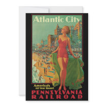 Vintage Travel Poster; Atlantic City Custom Announcements