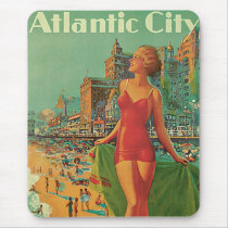 Vintage Travel Poster; Atlantic City Mouse Pad