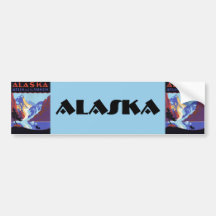 Vintage Travel Poster, Atlin and the Yukon, Alaska Bumper Stickers