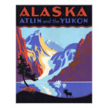 Vintage Travel Poster, Atlin and the Yukon, Alaska Announcement