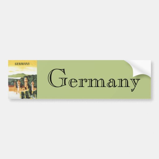 Vintage Travel Poster, Bavaria Castle, Germany Bumper Sticker