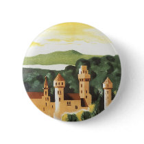 Vintage Travel Poster, Bavaria, Germany Pinback Button
