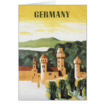 Vintage Travel Poster, Bavaria, Germany Greeting Cards