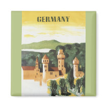 Vintage Travel Poster, Bavaria, Germany Fridge Magnets
