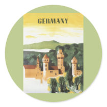 Vintage Travel Poster, Bavaria, Germany Round Stickers