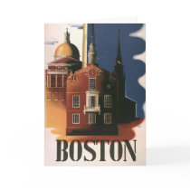 Vintage Travel Poster, Boston, Massachusetts Cards