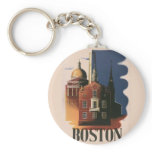 Vintage Travel Poster, Boston, Massachusetts Key Chain
