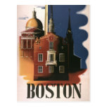 Vintage Travel Poster, Boston, Massachusetts Post Card