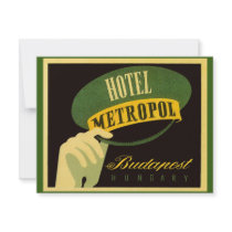 Vintage Travel Poster, Budapest, Hungary Custom Invitations