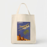 Vintage Travel Poster Cairo Egypt Africa Airplane Tote Bags