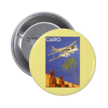 Vintage Travel Poster Cairo Egypt Africa Airplane Pins