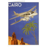 Vintage Travel Poster Cairo Egypt Africa Airplane Greeting Card