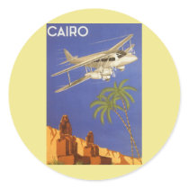 Vintage Travel Poster, Cairo, Egypt, Africa Round Sticker