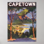 Vintage Travel Poster, Cape Town, Africa