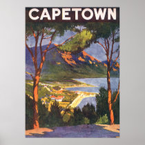 Vintage Travel Poster, Cape Town, Africa